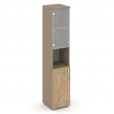 Estetica Шкаф высокий узкий левый ES.SU-1.4 (L) Латте/Тиквуд Светлый/Сатин матовый 400*420*1977