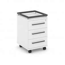 Rift Тумба мобильная усиленная + рамка RF.TM-003 Белый Бриллиант/Металл Антрацит/Черный Ручки 416*46