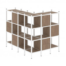 Loft Угловой внешний стеллаж наборный VR.L-52 Дуб Аризона/Металл Белый 1694*1278*1458