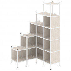 Loft Угловой внутренний стеллаж VR.L-49 Денвер Светлый/Металл Белый 1278*1278*2280