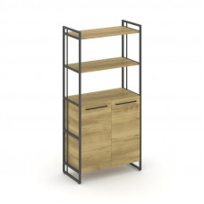 Rift Шкаф 4 ниши широкий RF.SS-44 Дуб Винченцо/Металл Антрацит/Черный Ручки 798*396*1648