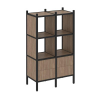 Loft Прямой стеллаж VR.L-03 Дуб Аризона/Металл Черный 862*446*1458