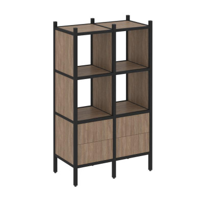 Loft Прямой стеллаж VR.L-03 Дуб Аризона/Металл Черный 862*446*1458