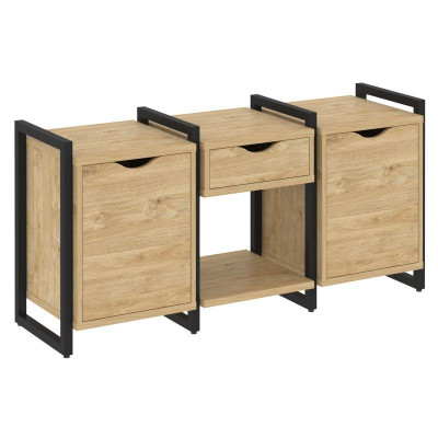 Loft Тумба на регулируемых опорах VR.L-TN-7.O Тиквуд Светлый/Металл Черный 1440*460*719