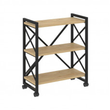 Loft Стеллаж на колесных опорах-3 полки VR.L-MST.K-3.8 Тиквуд Светлый/Металл Черный 800*400*968