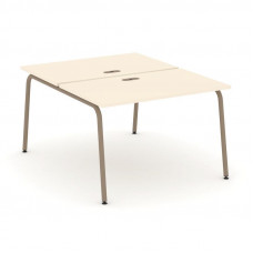 Estetica Рабочая станция 2 места ES.D.RS-2.2-LK Сатин/Металл Латте 1180*1500*750