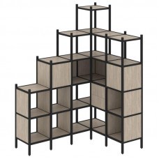 Loft Угловой внутренний стеллаж VR.L-44 Дуб Аттик/Металл Черный 1694*1278*2280