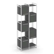 Rift Шкаф комбинированый RF.NS-003 Антрацит NEW/Металл Белый/Белый Ручки 820*396*2010