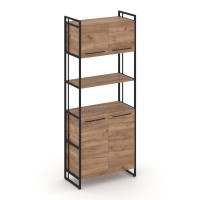 Rift Шкаф 5 ниш широкий RF.SS-53 Дуб Табак/Металл Черный/Черный Ручки 798*396*2010