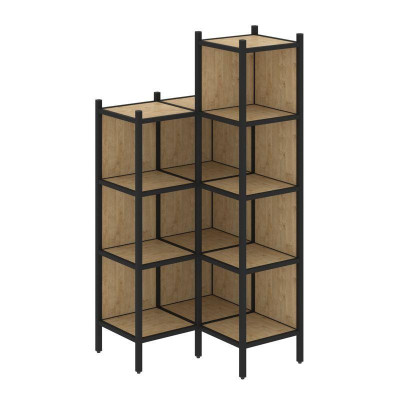 Loft Угловой внутренний стеллаж VR.L-38 Тиквуд Светлый/Металл Черный 862*862*1869