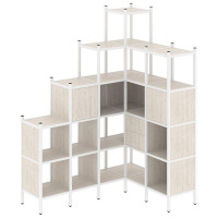 Loft Угловой внутренний стеллаж VR.L-44 Денвер Светлый/Металл Белый 1694*1278*2280