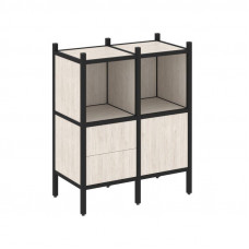 Loft Прямой стеллаж VR.L-02 Денвер Светлый/Металл Черный 862*446*1047