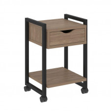 Loft Тумба на колесных опорах с ящ. и полкой VR.L-T1.K Дуб Аризона/Металл Черный 500*460*767