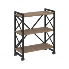 Loft Стеллаж на колесных опорах-3 полки VR.L-MST.K-3.8 Дуб Аризона/Металл Черный 800*400*968