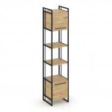 Rift Шкаф 5 ниш узкий RF.SU-54 (U) Тиквуд Светлый/Металл Черный/Черный Ручки 420*396*2010