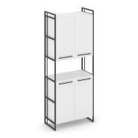 Rift Шкаф 5 ниш широкий RF.SS-52 Белый Бриллиант/Металл Антрацит/Черный Ручки 798*396*2010