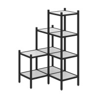 Loft Угловой внутренний стеллаж VR.L-36 Белый Бриллиант/Металл Черный 862*862*1458