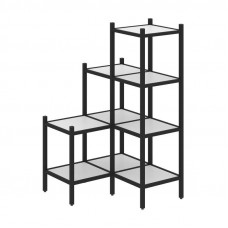 Loft Угловой внутренний стеллаж VR.L-36 Белый Бриллиант/Металл Черный 862*862*1458