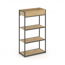 Rift Стеллаж металлический высокий приставной RF.STM-003 Тиквуд Светлый/Металл Антрацит 796*350*1250
