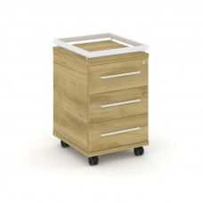 Rift Тумба мобильная усиленная + рамка RF.TM-003 Дуб Винченцо/Металл Белый/Белый Ручки 416*460*665