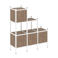 Loft Прямой стеллаж VR.L-12 Дуб Аризона/Металл Белый 1278*446*1458