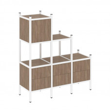 Loft Прямой стеллаж VR.L-12 Дуб Аризона/Металл Белый 1278*446*1458