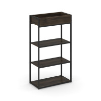 Rift Стеллаж металлический высокий приставной RF.STM-002 Дуб Мали/Металл Черный 696*350*1250