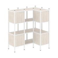 Loft Угловой внутренний стеллаж VR.L-29 Денвер Светлый/Металл Белый 1278*862*1458