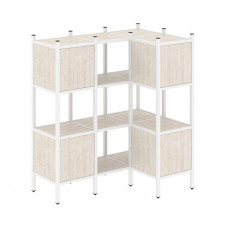 Loft Угловой внутренний стеллаж VR.L-29 Денвер Светлый/Металл Белый 1278*862*1458