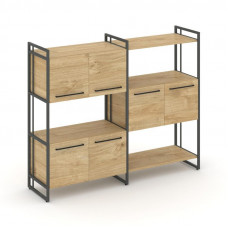 Rift Шкаф комбинированый RF.NS-004 Тиквуд Светлый/Металл Антрацит/Черный Ручки 1576*396*1286