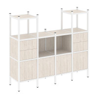 Loft Прямой стеллаж VR.L-14 Денвер Светлый/Металл Белый 1694*446*1458