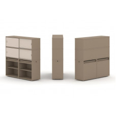 Estetica Набор №2. Тумба двойная+высокая надставка ES.NB.2V-2 Латте/Капучино 1500*410*1520