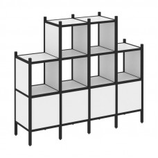 Loft Прямой стеллаж VR.L-16 Белый Бриллиант/Металл Черный 1694*446*1458