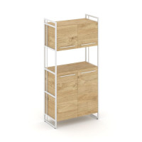 Rift Шкаф 4 ниши широкий RF.SS-42 Тиквуд Светлый/Металл Белый/Белый Ручки 798*396*1648