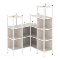 Loft Угловой внутренний стеллаж VR.L-39 Денвер Светлый/Металл Белый 1278*1278*1869