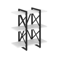 Loft Стеллаж на рег. опорах-3 полки VR.L-MST.O-3.4V Белый Бриллиант/Металл Черный 800*400*910