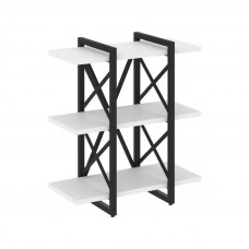 Loft Стеллаж на рег. опорах-3 полки VR.L-MST.O-3.4V Белый Бриллиант/Металл Черный 800*400*910