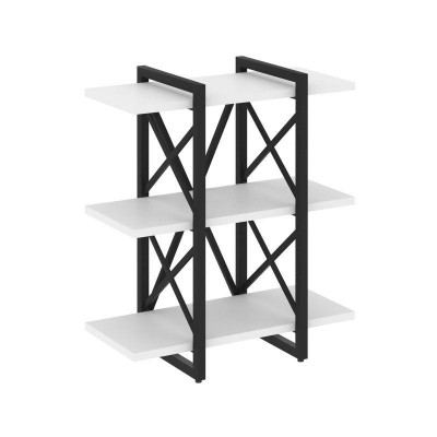 Loft Стеллаж на рег. опорах-3 полки VR.L-MST.O-3.4V Белый Бриллиант/Металл Черный 800*400*910