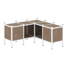 Loft Угловой внутренний стеллаж VR.L-27 Дуб Аризона/Металл Белый 1278*1278*636