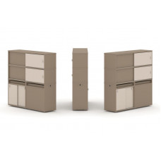 Estetica Набор №26. Тумба двойная+высокая надставка ES.NB.2V-26 Латте/Капучино 1500*410*1520
