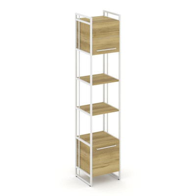 Rift Шкаф 5 ниш узкий RF.SU-54 (U) Дуб Винченцо/Металл Белый/Белый Ручки 420*396*2010