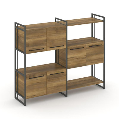 Rift Шкаф комбинированый RF.NS-004 Сандал Янтарный/Металл Антрацит/Черный Ручки 1576*396*1286