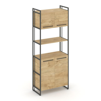 Rift Шкаф 5 ниш широкий RF.SS-53 Тиквуд Светлый/Металл Антрацит/Черный Ручки 798*396*2010