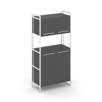 Rift Шкаф 4 ниши широкий RF.SS-42 Антрацит NEW/Металл Белый/Белый Ручки 798*396*1648