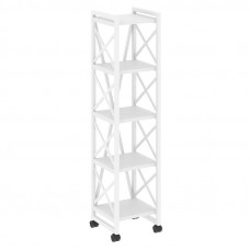 Loft Стеллаж на колесных опорах-5 полок VR.L-MST.K-5.4 Белый Бриллиант/Металл Белый 400*400*1704