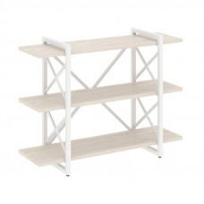 Loft Стеллаж на рег. опорах-3 полки VR.L-MST.O-3.8V Денвер Светлый/Металл Белый 1200*400*910