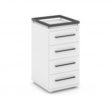 Rift Тумба приставная+рамка RF.TPR-002 Белый Бриллиант/Металл Антрацит/Черный Ручки 416*460*797