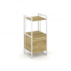 Rift Шкаф 2 ниши узкий RF.SU-22 (R) Дуб Винченцо/Металл Белый/Белый Ручки 420*396*924