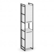 Rift Шкаф 5 ниш узкий RF.SU-52 (U) Белый Бриллиант/Металл Черный/Черный Ручки 420*396*2010