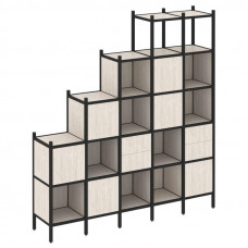 Loft Прямой стеллаж VR.L-25 Денвер Светлый/Металл Черный 2110*446*2280